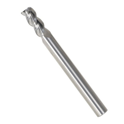 Solid Spare 3 Flute Regular Length Carbide Milling Cutter 1/4" For Aluminum