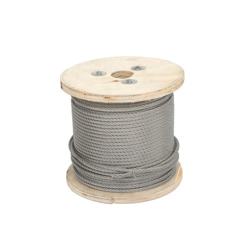 Solid Spare 3/16" 7x19 Stainless Steel Cable - 250FT T304 Wire Rope 3700lb Fracture Strength
