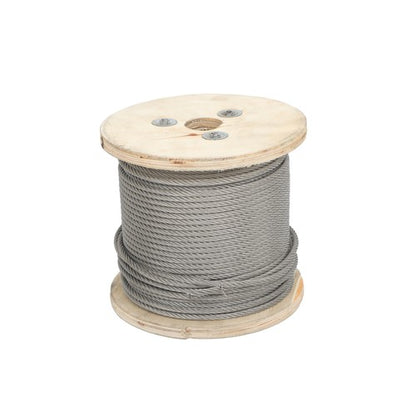 Solid Spare 3/16" 7x19 Stainless Steel Cable - 250FT T304 Wire Rope 3700lb Fracture Strength