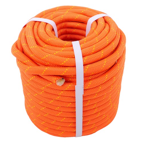 Solid Spare 1/2"×125' Double Braid Polyester Rope 8400Lbs Breaking Strength Bull Rope Orange