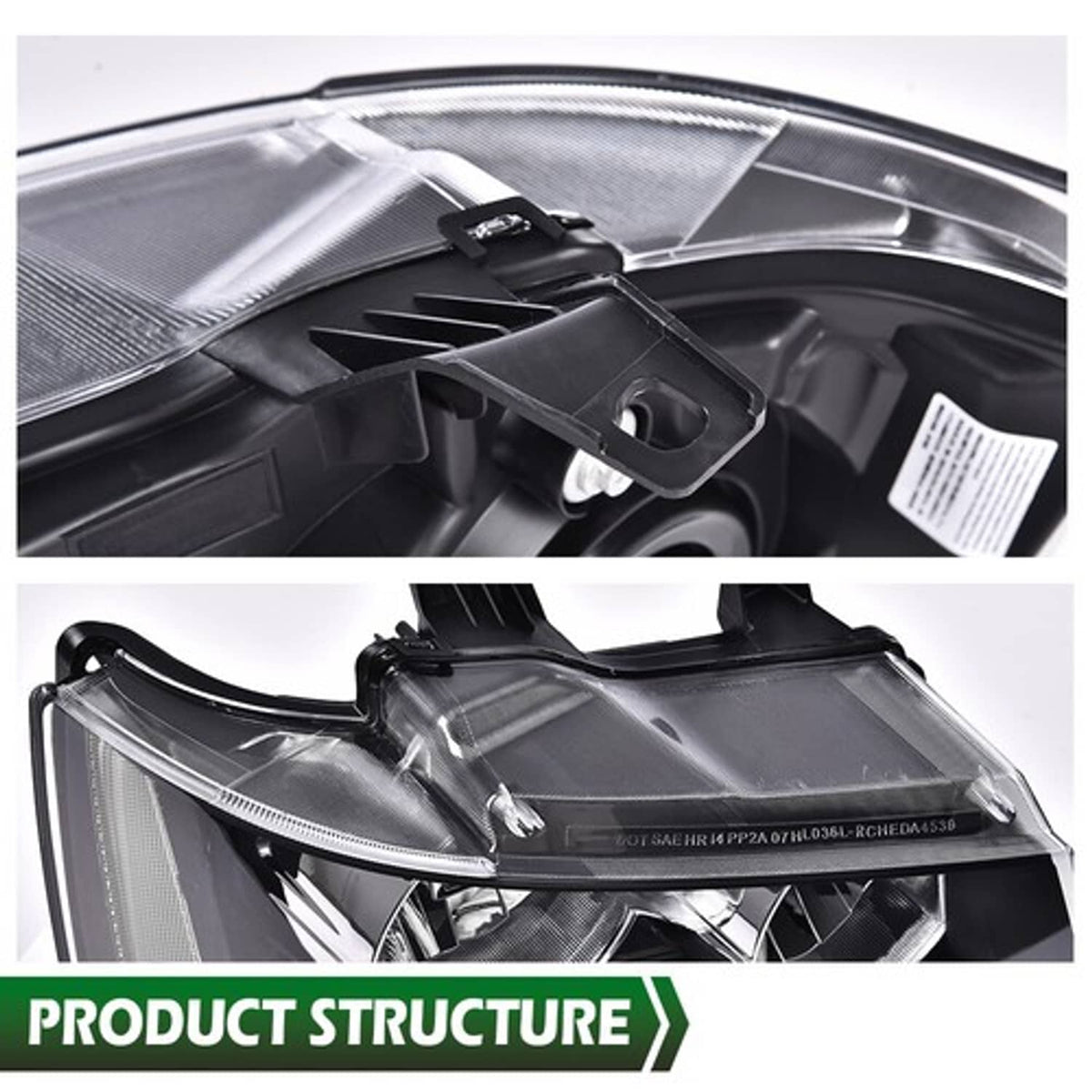 Solid Spare Clear Corner Black Headlights Fit For 2007-2014 Chevy Avalanche Tahoe Suburban