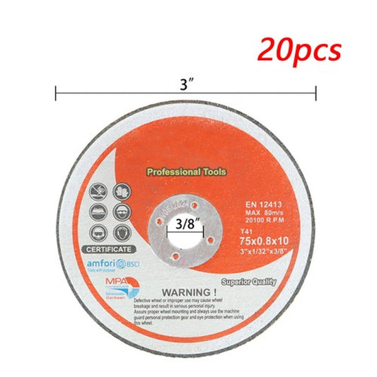 Solid Spare Cut Off Wheels 3 Inch x 1/32 Inch x 3/8 Inch Arbor Cutting Discs 20Pcs