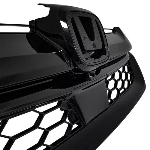 For 2017 2018 2019 Honda CRV CR-V Front Glossy Black Grille JDM Style Grill