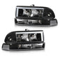 Solid Spare Fit For 1998-2004 Chevy S10 Blazer Clear Corner Black Housing LED DRL Headlights