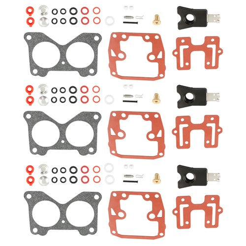 Solid Spare 3 Set Carburetor Carb Kit 439076 For Johnson Evinrude v4 v6 85-235 HP Crossflow