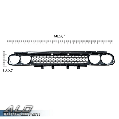 Solid Spare Fit For 08-2014 Dodge Challenger Front Bumper Upper Grille Black w/ Chrome Trim