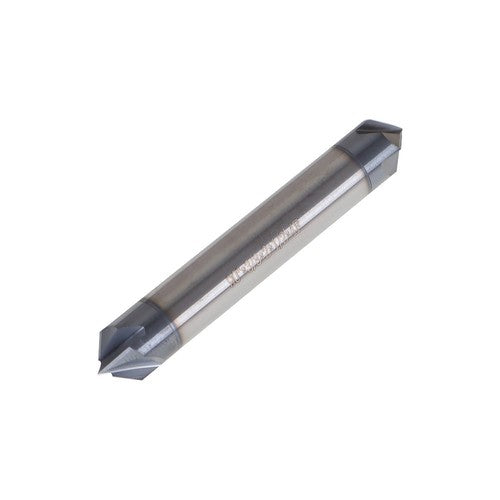 Solid Spare Double End 90 Degree 3/8" 4 Flute Carbide Chamfer Mill - Tialn Coated