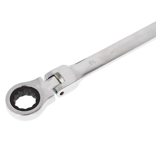 Solid Spare 12pc Flexible Head Ratcheting Wrench Combination Spanner Tool Set 8-19mm Metric