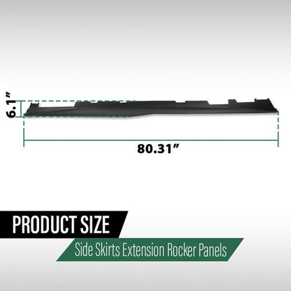 Solid Spare ZL1 Style Side Skirts Extension Rocker Panels For 16-23 Chevy Camaro RS SS LT LS