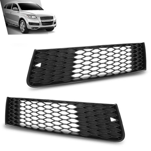 Solid Spare Fit For 2010-2015 Audi Q7 Front Bumper Grille Outer Cover Left+Right Side