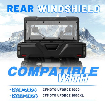 Solid Spare Clear Rear Windshield Back Window for CFMOTO UFORCE 1000 2019-25 1000XL 2022-25
