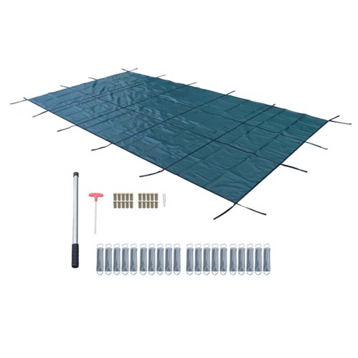 Solid Spare Rectangular Winter Pool Cover Inground Pool Safety Cover Green Fit 12x24ft Pools