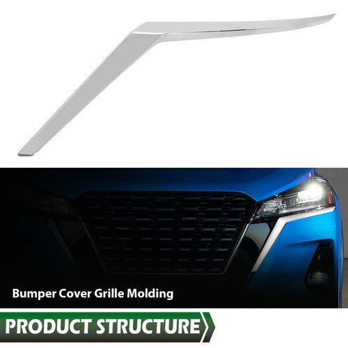 Solid Spare Fit For 2021-2024 Nissan Kicks Front Bumper Cover Molding Driver Side NI1046111