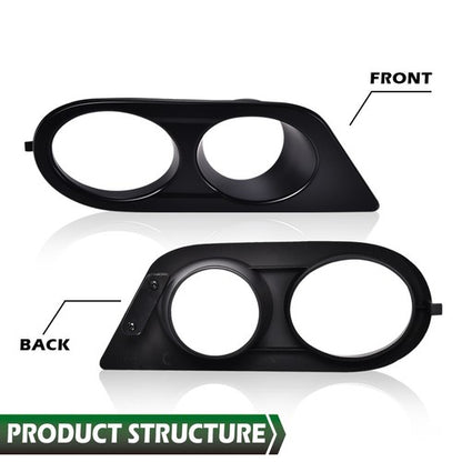 Solid Spare Fit For 01-06 BMW E46 M3 2-Door Matte Black Front Bumper Fog Light Cover