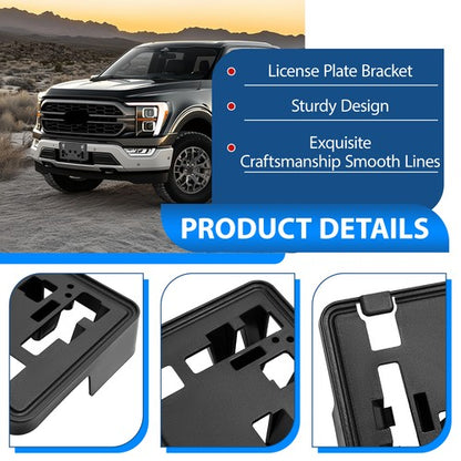 Solid Spare For Ford F-150 2021 2022 2023 Front Bumper License Plate Bracket Frame Holder