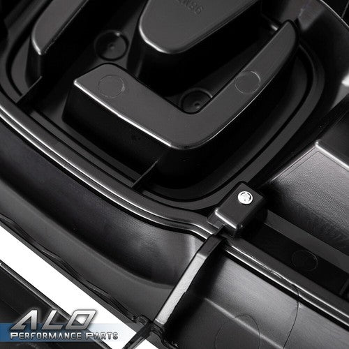 Solid Spare Fit For 2019-2021 Honda HRV HR-V Black Front Bumper Grille Grill w/ Chrome Trim
