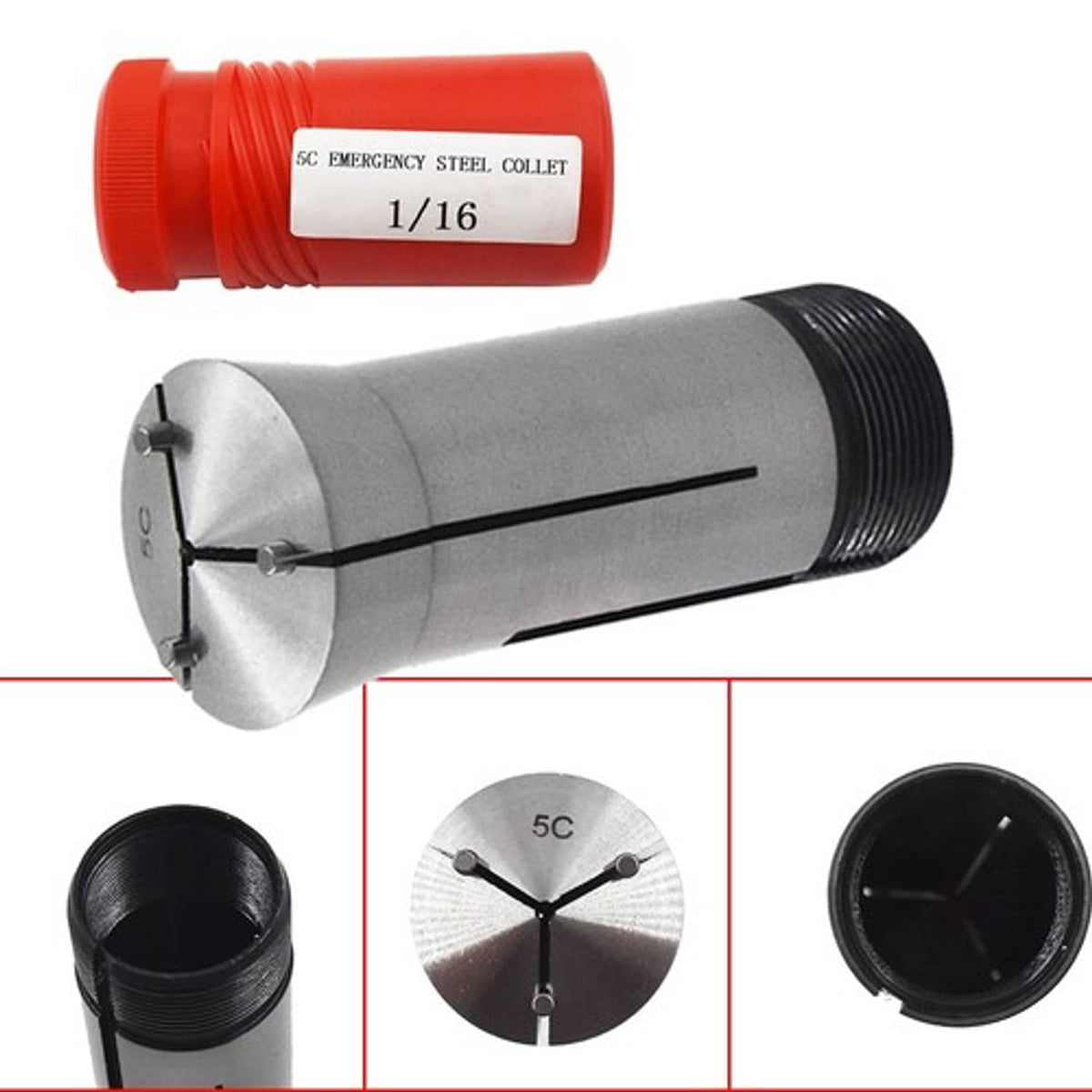 Solid Spare High Precision 5C Emergency Steel Collet 1/16" (.0625) For Lathes & Fixtures