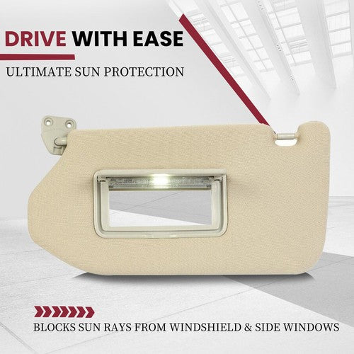 Solid Spare Pair LH+RH Sun Visor For 2013-18 Nissan Pathfinder /2014-17 Infiniti QX60 W/Lamp