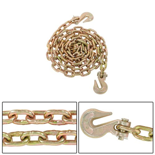 Solid Spare Gold Transportation Bundle Chain Steel 4700lbs G70 5/16in×10ft with Clevis Hooks