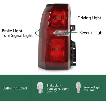 Solid Spare Tail Light Assembly Rear Left Driver Side Fit For 2015-2020 Chevrolet Suburban