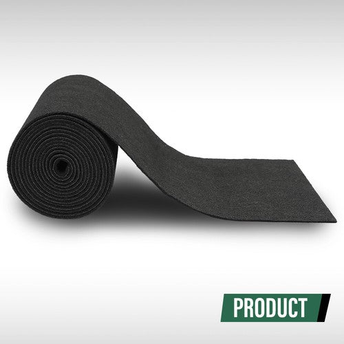 Solid Spare 12" x 12' Ribbed Bunk Carpet / Marine Boat Trailer Runners / Outdoor - Black