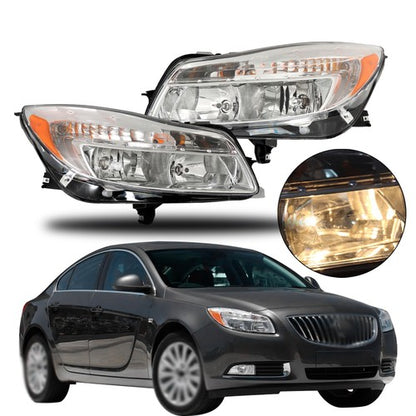 Solid Spare For Buick Regal 2011 2012 2013 Right+Left Side Halogen Headlights Assembly Clear