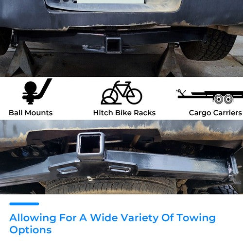 Solid Spare Class-3 Trailer Hitch Rear Bumper Tow Kit 2" For Silverado GMC Sierra 1500 14-19