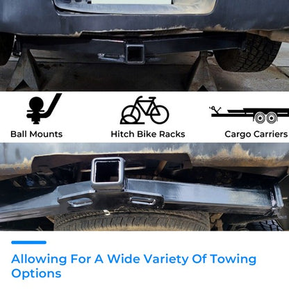 Solid Spare Class-3 Trailer Hitch Rear Bumper Tow Kit 2" For Silverado GMC Sierra 1500 14-19