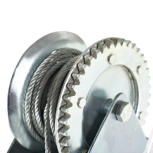 Solid Spare 1600lbs Hand Winch Boat Winch Winch W/10m (32ft) Cable Two-Way Adjustable