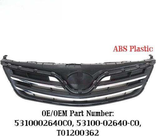 5310002640C0 For 2013 Toyota Corolla Front Bumper Upper Grille Chrome Black