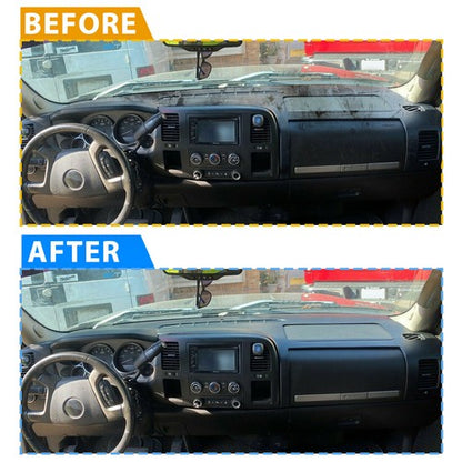 Solid Spare Black Dash Cover For 2007-2013 Silverado 1500 LS LT 1-Piece Textured Overlay