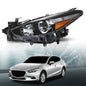 Solid Spare Black Halogen Projector Headlight Fit For 2017-2018 Mazda 3 Left Driver Side