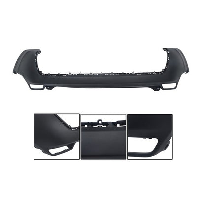 Solid Spare Rear Bumper Upper Cover Replacement W/o Park Assist For Jeep Cherokee 2019-2023