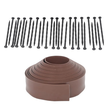 Solid Spare L-shaped Lawn Garden Edging Kit With Anchoring Spikes Plastic No Dig Lawn Border