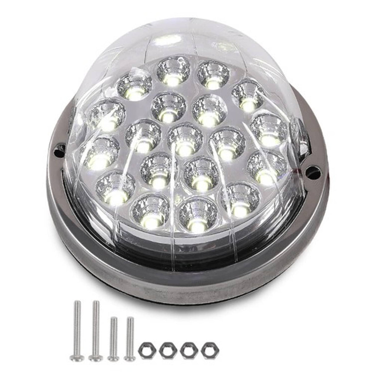 Solid Spare White LED / Clear Lens Watermelon Marker Turn Signal Clearance Light w/ Base New