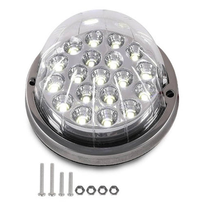 Solid Spare White LED / Clear Lens Watermelon Marker Turn Signal Clearance Light w/ Base New