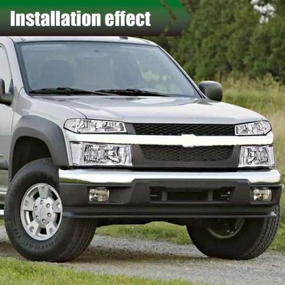 Solid Spare Clear Chrome Headlights Bumper Lights Fit For 04-12 GMC Canyon Chevy Colorado