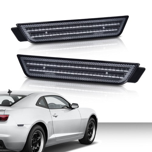 Solid Spare Fit For 2010-2015 Chevy Camaro Smoke Lens Rear LED Side Marker Lights Left+Right