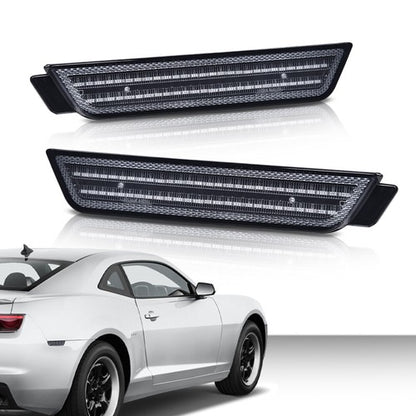 Solid Spare Fit For 2010-2015 Chevy Camaro Smoke Lens Rear LED Side Marker Lights Left+Right