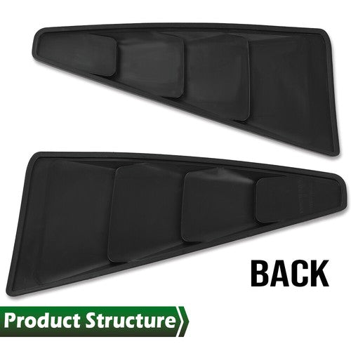 Solid Spare Fit For 05-14 Ford Mustang GT 1/4 Quarter Side Window Louver Cover Carbon Look