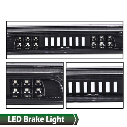 Solid Spare Fit For 2007-2018 Toyota Tundra Clear/Black LED 3rd Third Brake Light Cargo Lamp