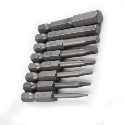 Solid Spare Quick Change Connect Impact Driver Drill Metric 8pcs Hex Head Allen Bit Set