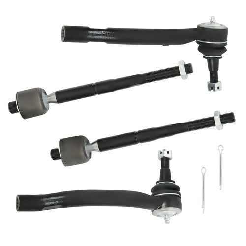 Solid Spare For Nissan Maxima 2016 2017 2018-19 ES801196 4× Front Inner & Outer Tie Rod Ends