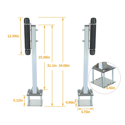 Solid Spare Pair Steel Boat Trailer Pontoon Roller Guide-On Zinc-Plated For Sailboat Trailer