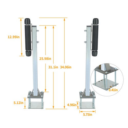 Solid Spare Pair Steel Boat Trailer Pontoon Roller Guide-On Zinc-Plated For Sailboat Trailer