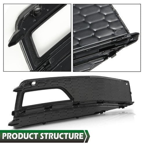 Solid Spare Bumper Fog Light Lamp Bezel Trim Fit For 13-16 Audi A4 Quattro B9 S4 S-Line