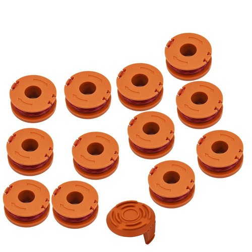 Solid Spare 12 Pack Replacement Spool Line String Trimmer For Worx 155 156 157 160 163 165