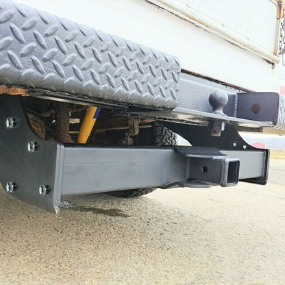 Solid Spare Class 5 Rear Trailer Hitch For Ford 1999-16 F-250 F-350 F-450 Super Duty Class V