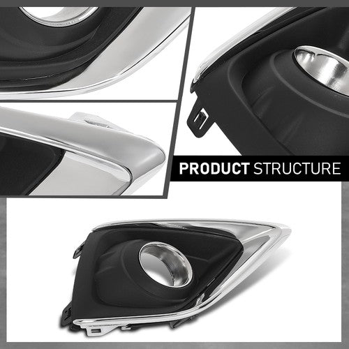 Solid Spare Fit For 2019-2020 Buick Envision Fog Light Bezel Lamp Cover w/ Chrome Trim Right