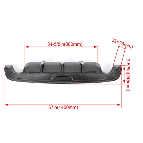 Solid Spare Rear Lower Diffuser Bumper For Nissan Teana Altima 2016-2019 Carbon Fiber Style